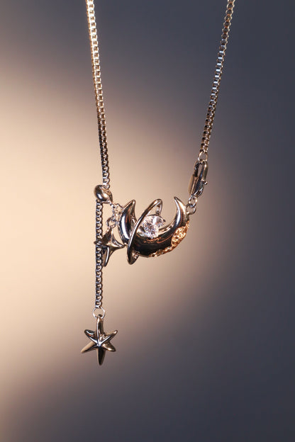 Moon Around Heart Necklace