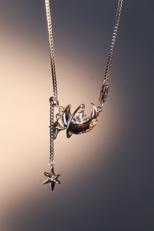 Moon Around Heart Necklace