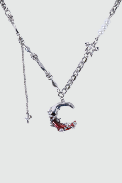 Red Moon Pearls Necklace