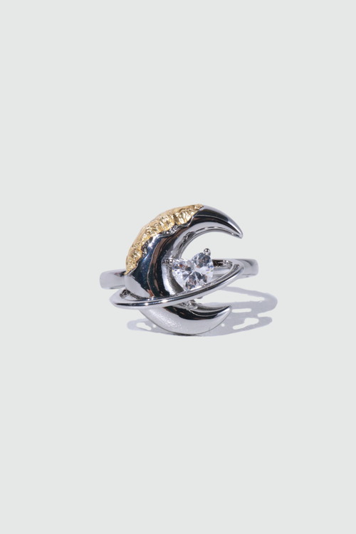 Moon Around Heart Ring