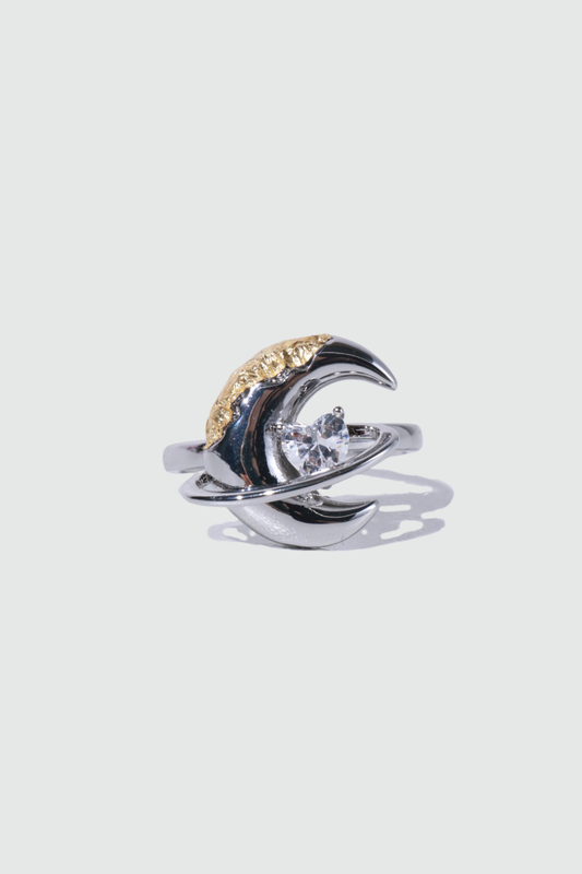 Moon Around Heart Ring