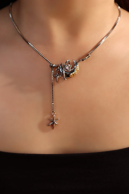 Moon Around Heart Necklace