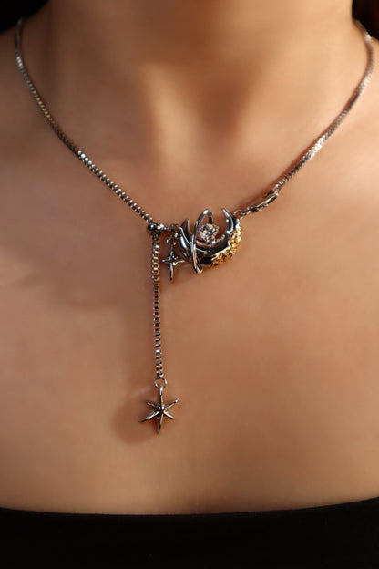 Moon Around Heart Necklace