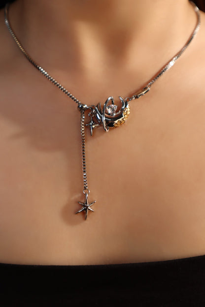 Moon Around Heart Necklace