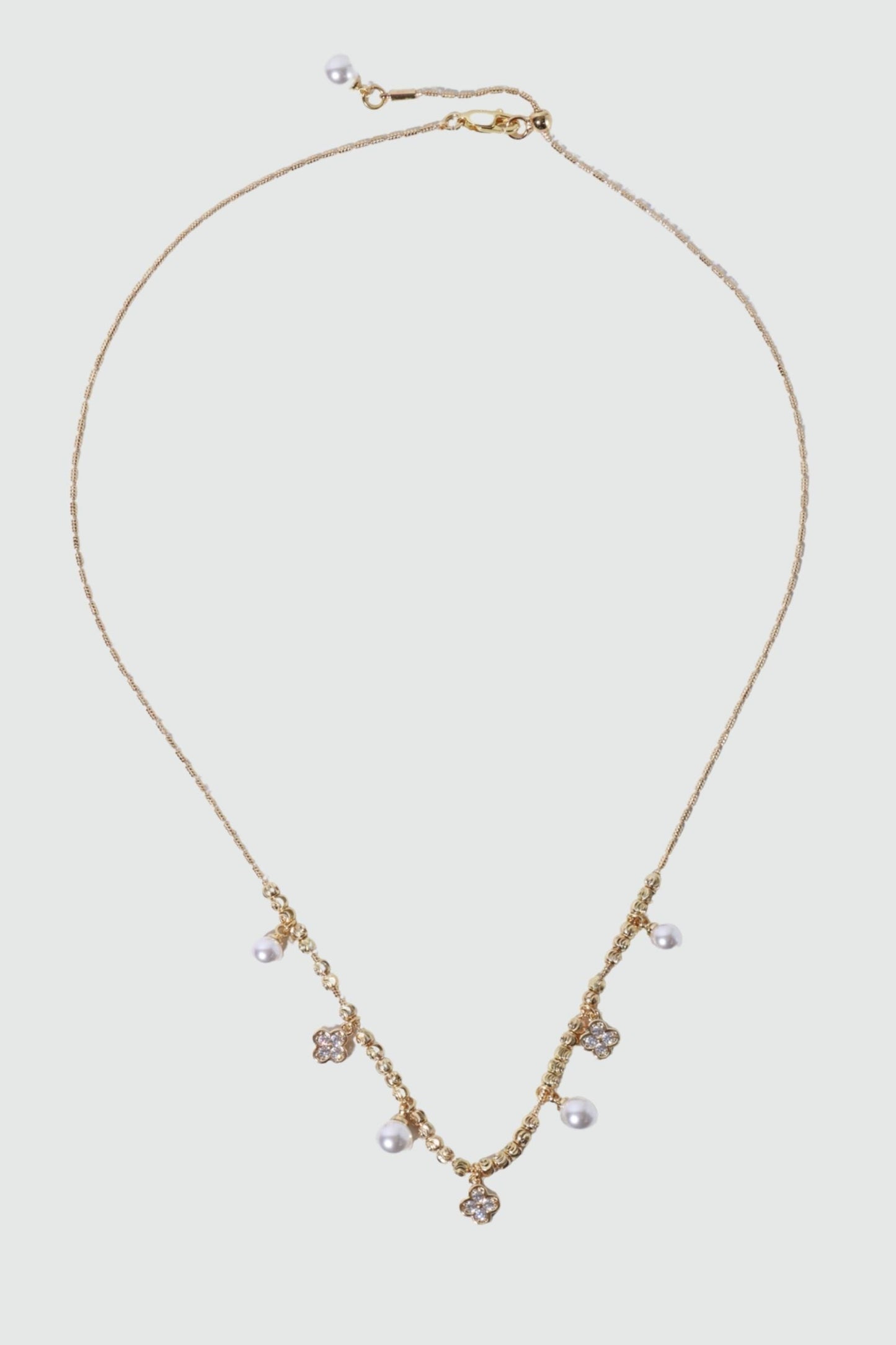 14K Real Gold Plated Lucky Pearl Beads Necklace