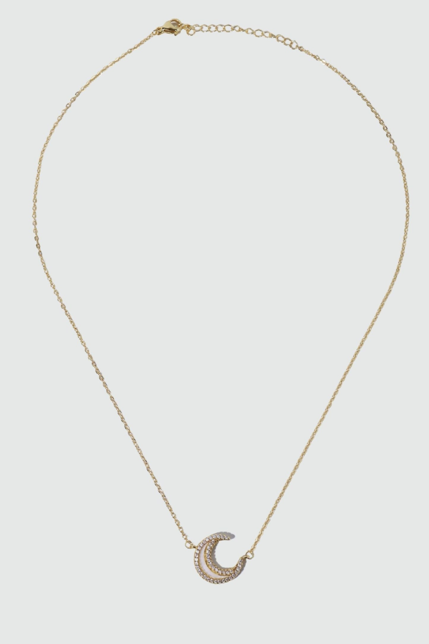 18K Real Gold Plated Diamond Shell Moon Necklace