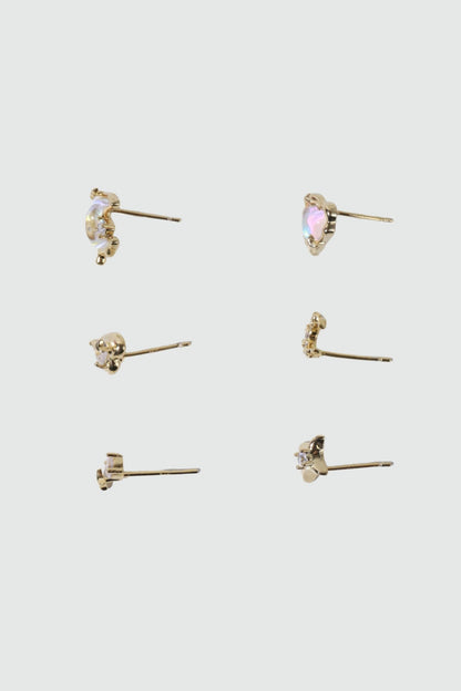 6 Pcs Moonstone + Starlet Earrings Bundle