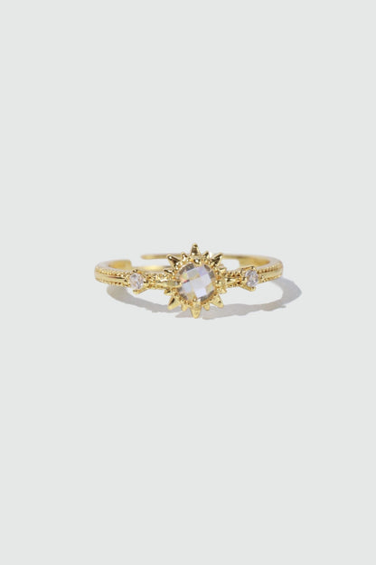 18K Real Gold Plated White Starlight Sun Ring