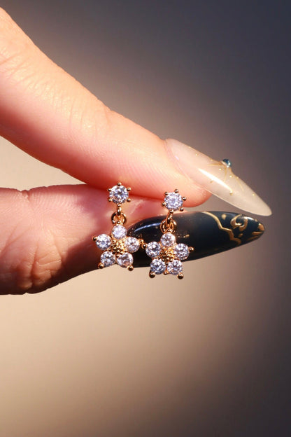 18K Real Gold Plated Diamond Starlight Bloom Earrings