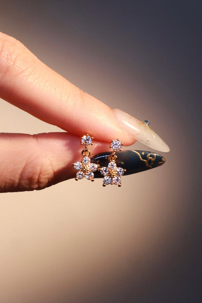 18K Real Gold Plated Diamond Starlight Bloom Earrings