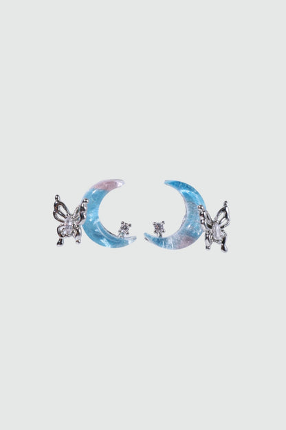 Moonstone Moon Butterfly Earrings