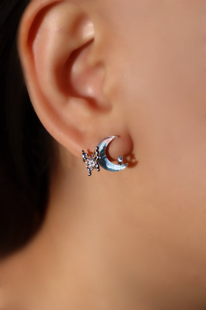 Moonstone Moon Butterfly Earrings