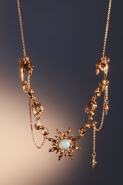 18K Real Gold Plated Frostfire Sun Necklace