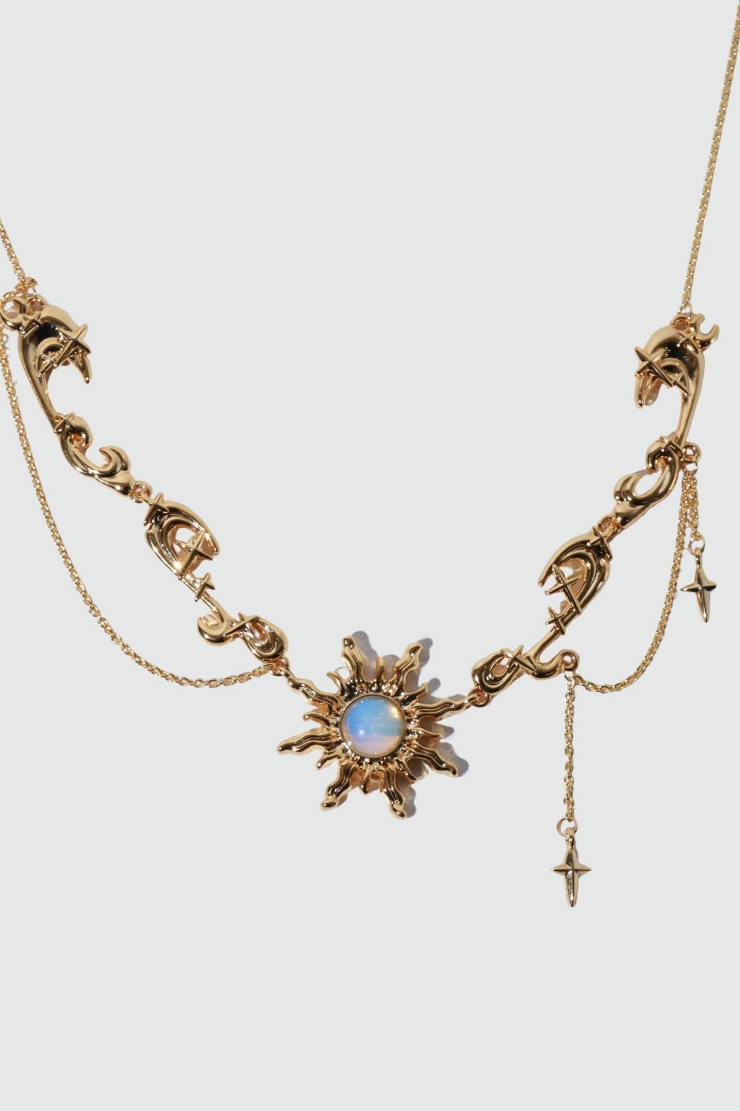 18K Real Gold Plated Frostfire Sun Necklace