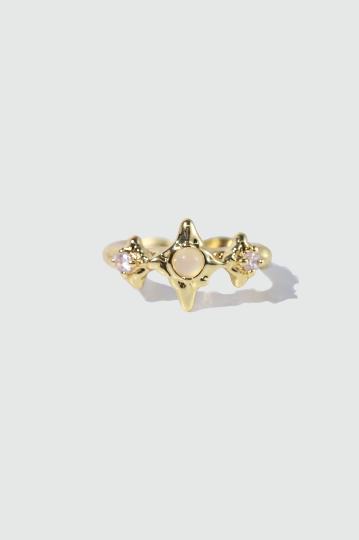 18K Real Gold Plated 3 in 1 Moonlight Star Ring