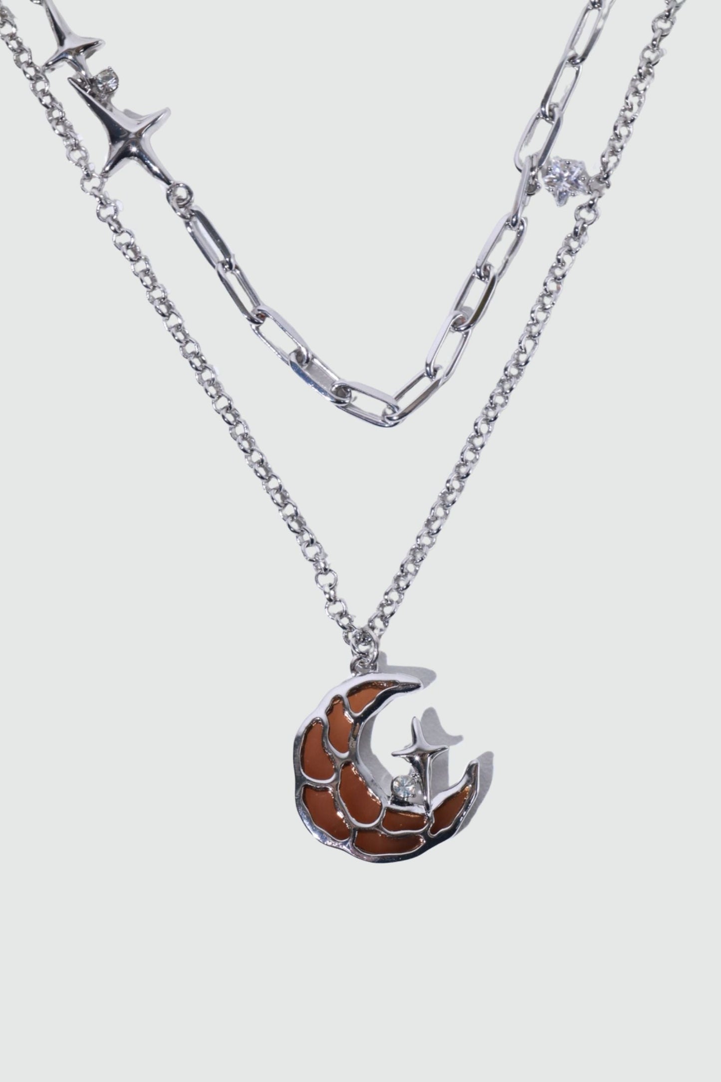 Brown Starlight Moon Necklace