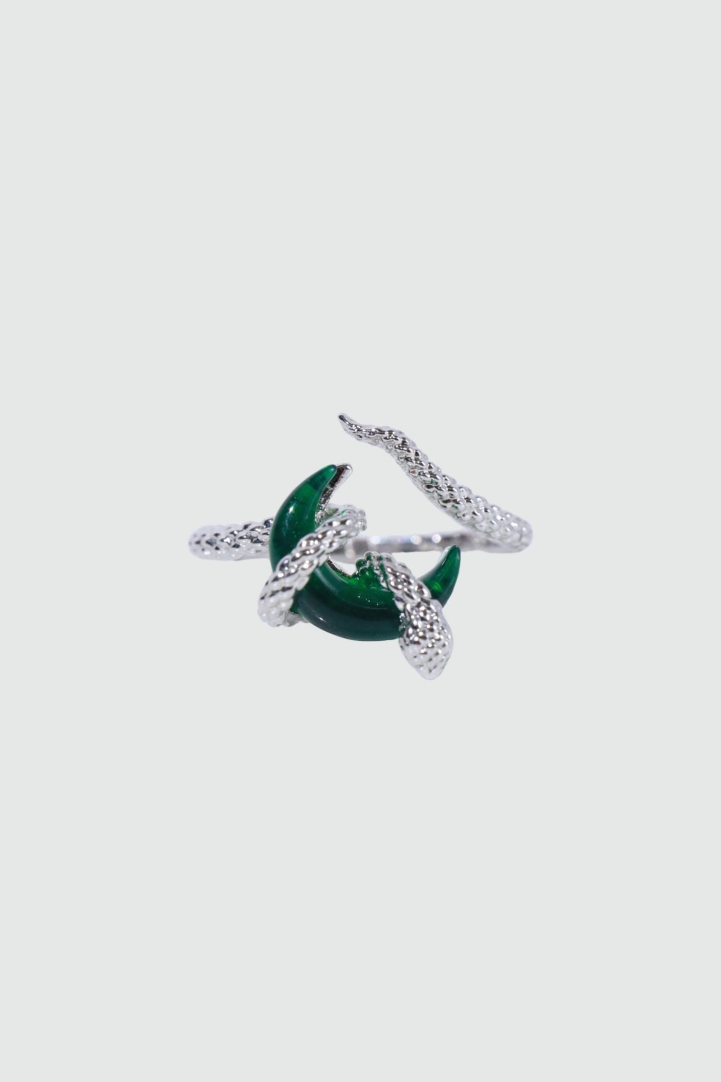 Emerald Moon Snake Ring
