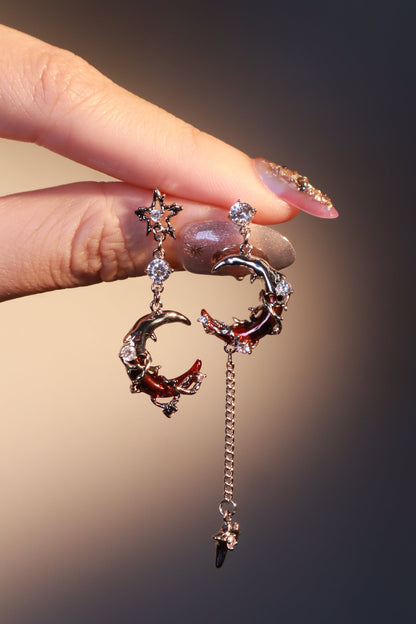 Red Moon Earrings