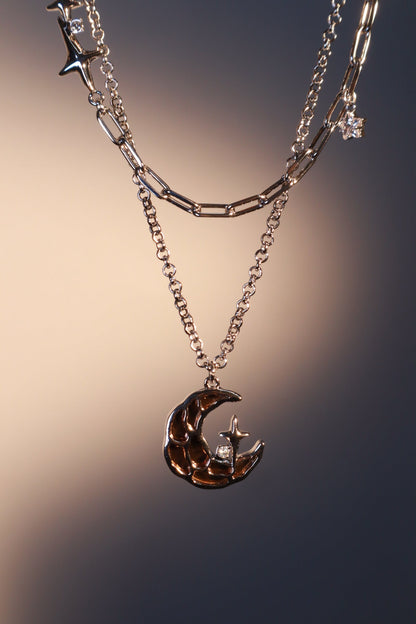 Brown Starlight Moon Necklace