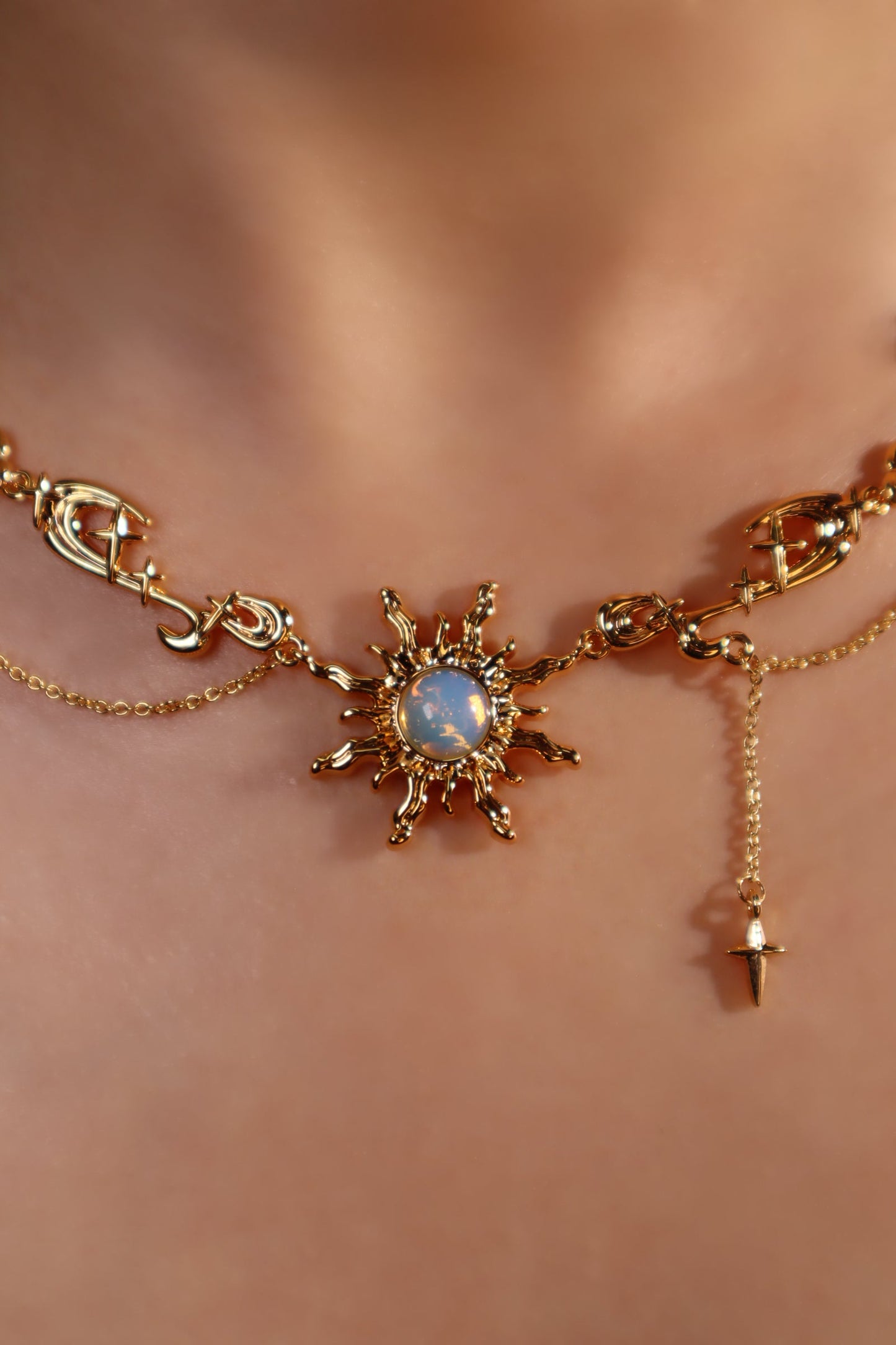 18K Real Gold Plated Frostfire Sun Necklace