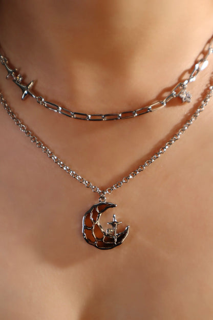 Brown Starlight Moon Necklace