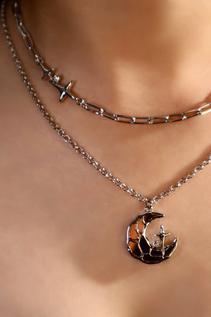 Brown Starlight Moon Necklace