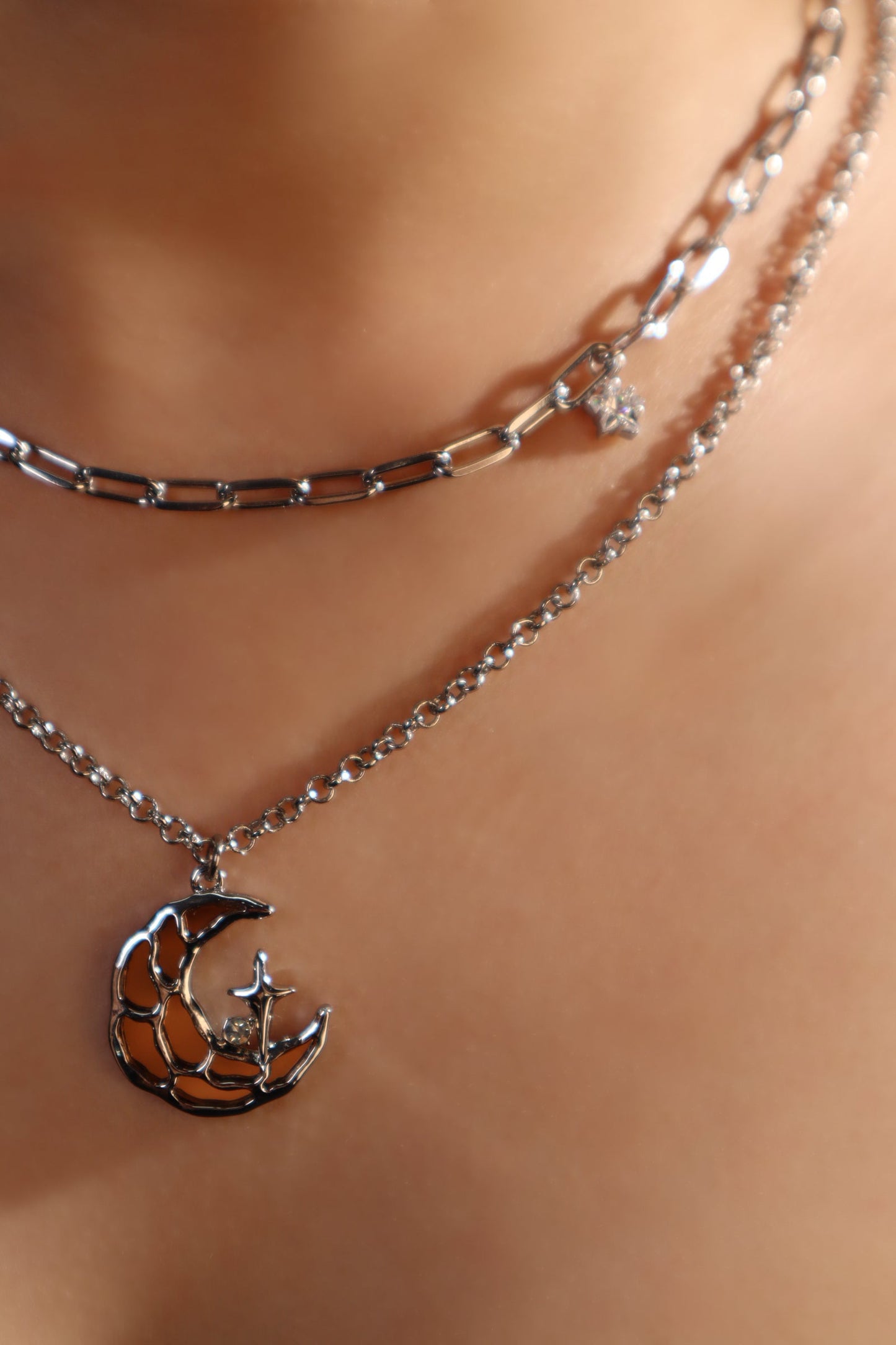 Brown Starlight Moon Necklace