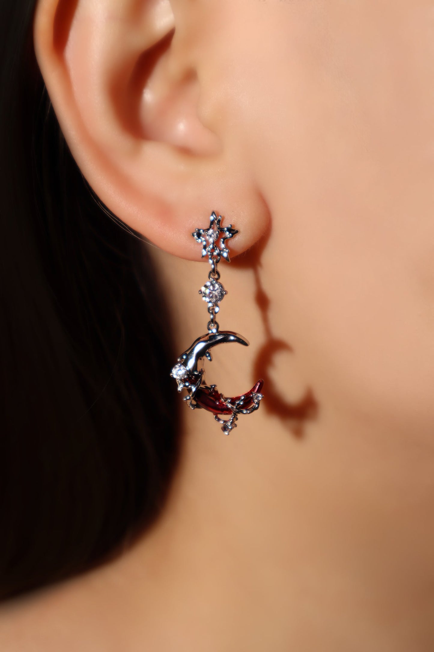 Red Moon Earrings