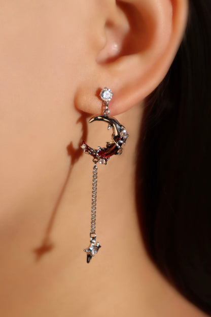 Red Moon Earrings