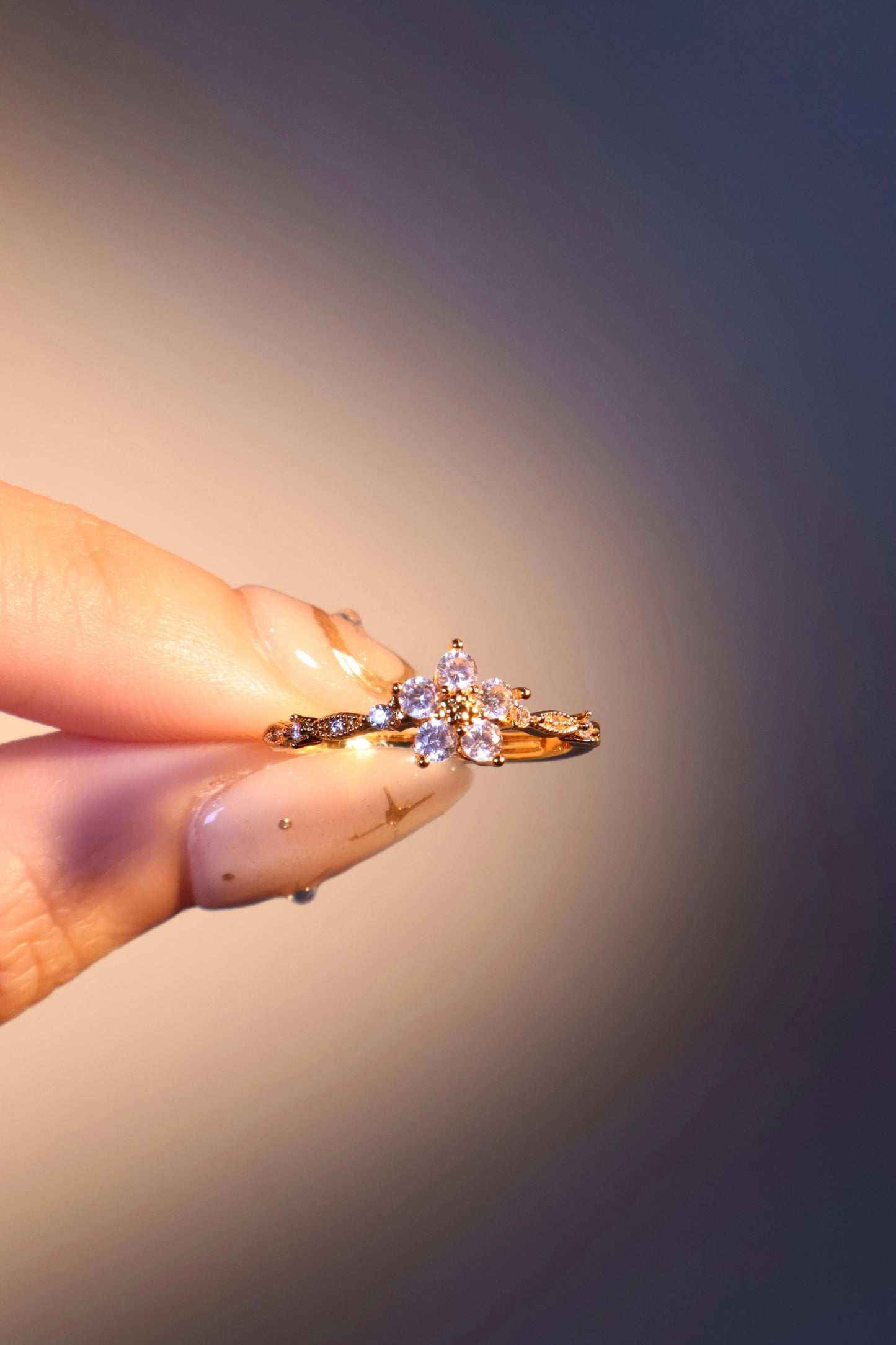 18K Real Gold Plated Starlight Bloom Ring