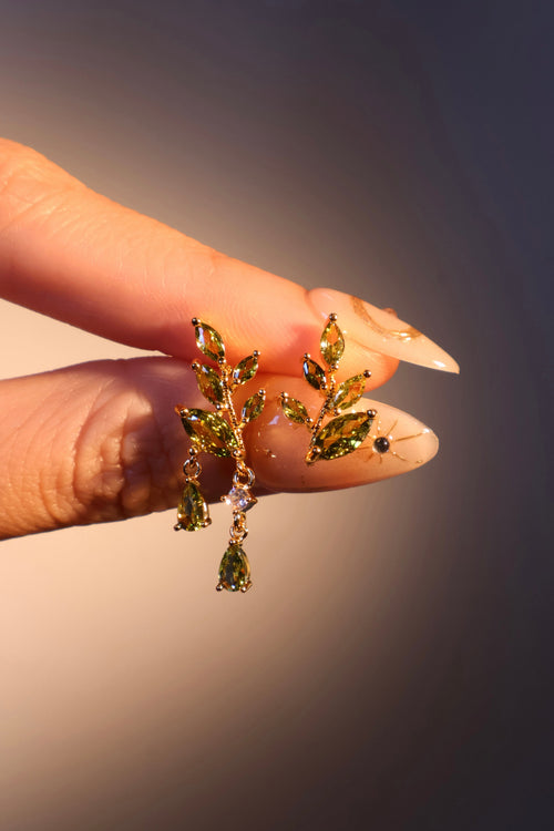 14K Real Gold Plated Verdant Vines Earrings