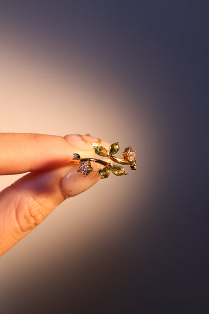 14K Real Gold Plated Verdant Vines Ring