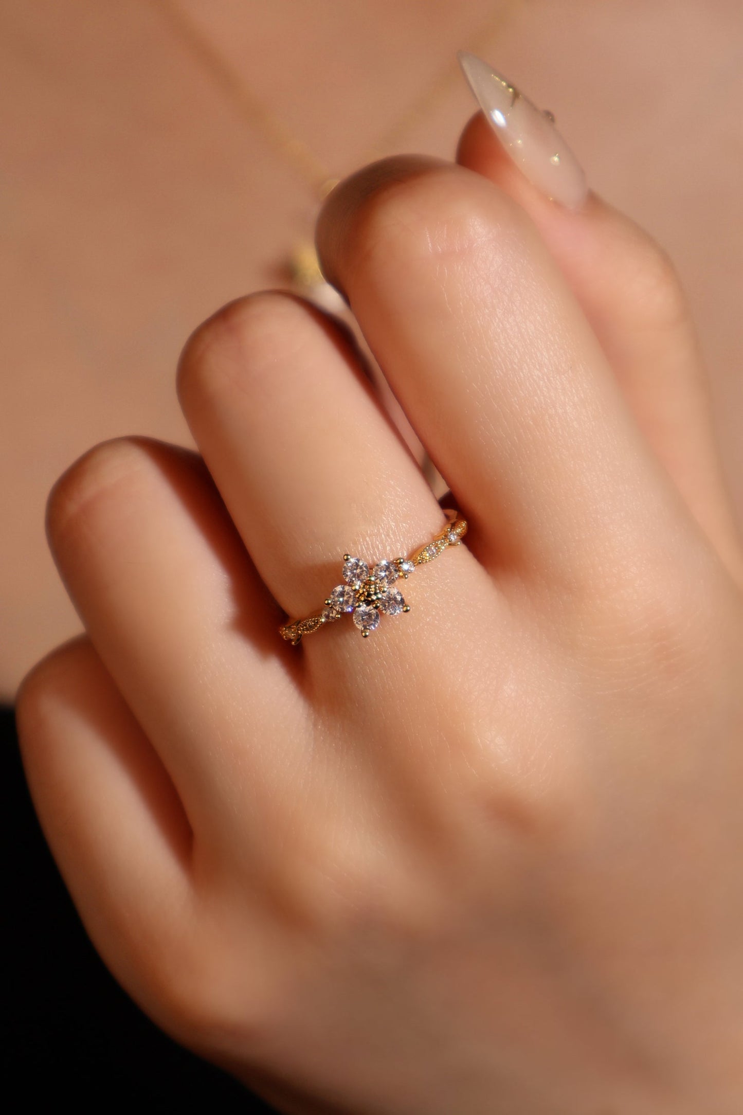 18K Real Gold Plated Starlight Bloom Ring