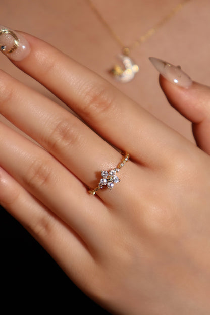 18K Real Gold Plated Starlight Bloom Ring