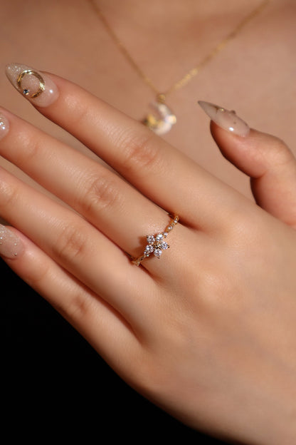 18K Real Gold Plated Starlight Bloom Ring