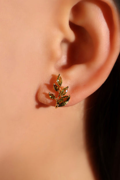 14K Real Gold Plated Verdant Vines Earrings