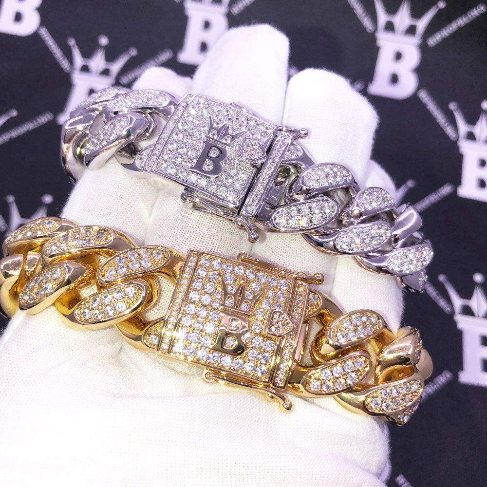 20MM Miami Cuban Link Hip Hop Bling Bling Bracelet