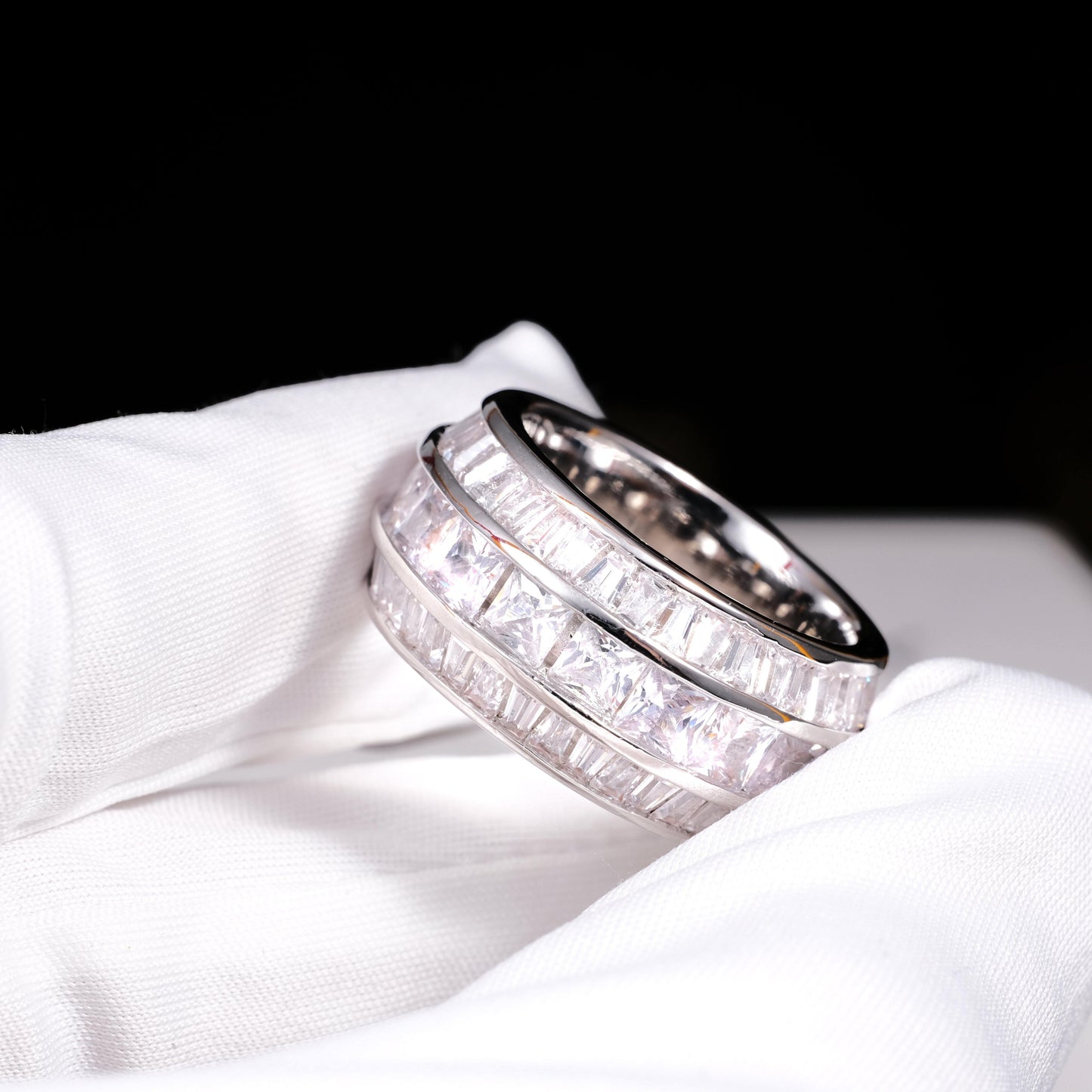 3 Layer Baguette Band Ring