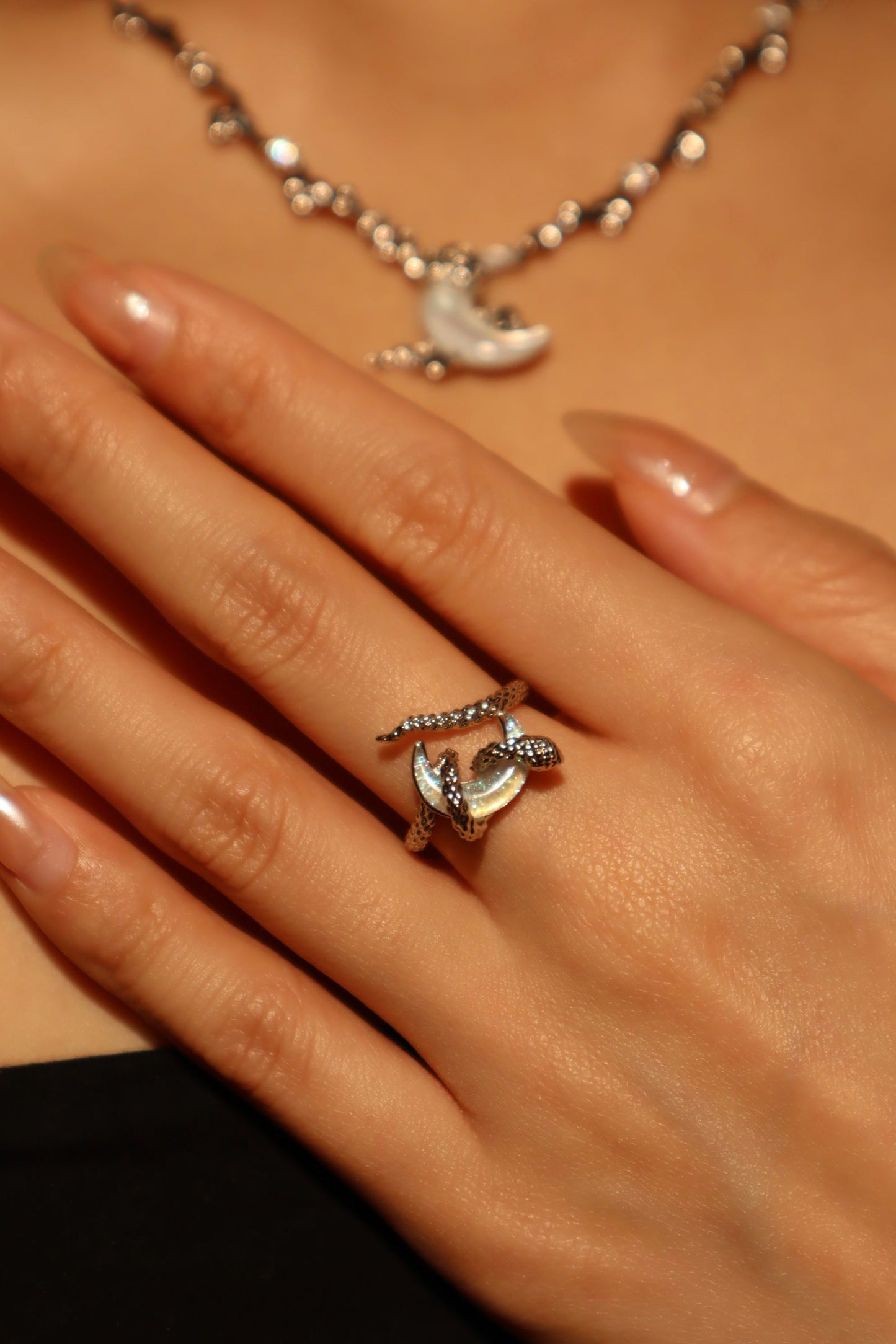 Moon Snake Ring