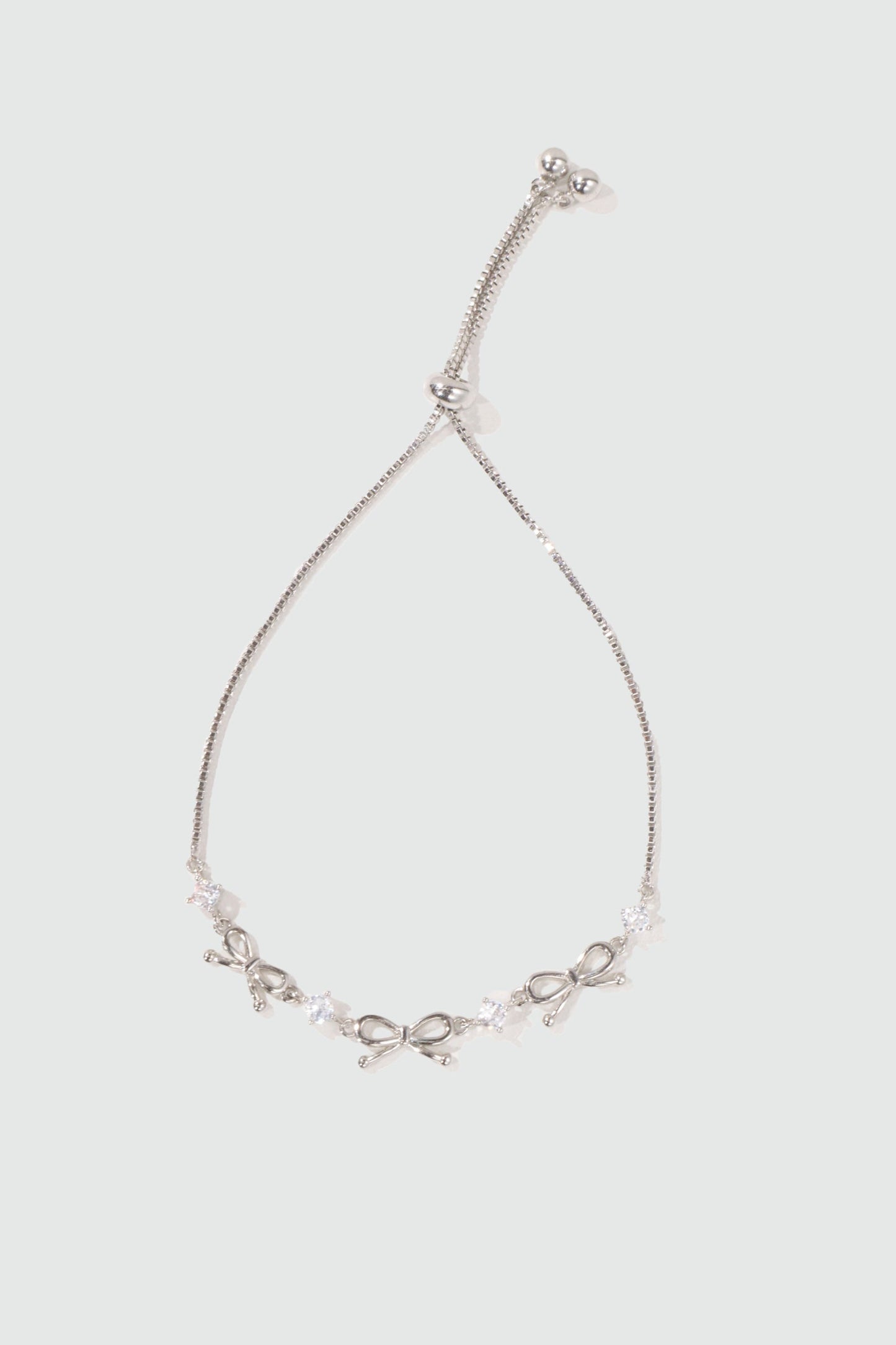 Palladium White Gold Plated Multi Diamond Bowknot Bracelet