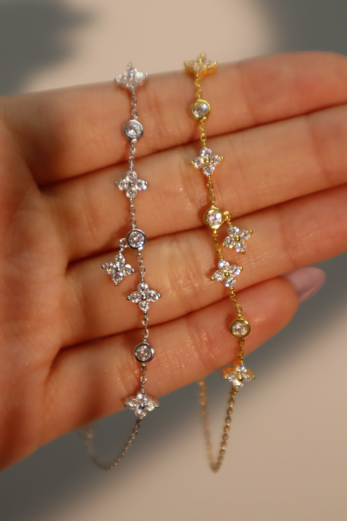 925 Sterling Silver Multi Starlight Petal Bracelet
