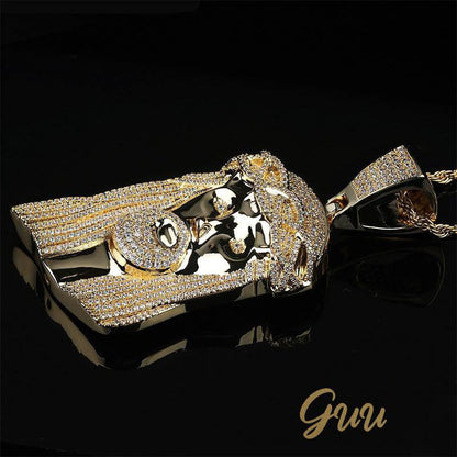18K Gold-Plated AAA CZ Retro Jesus Pendant