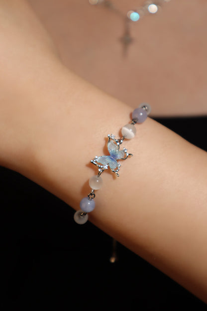 Blue Butterfly Moonstone Bracelet