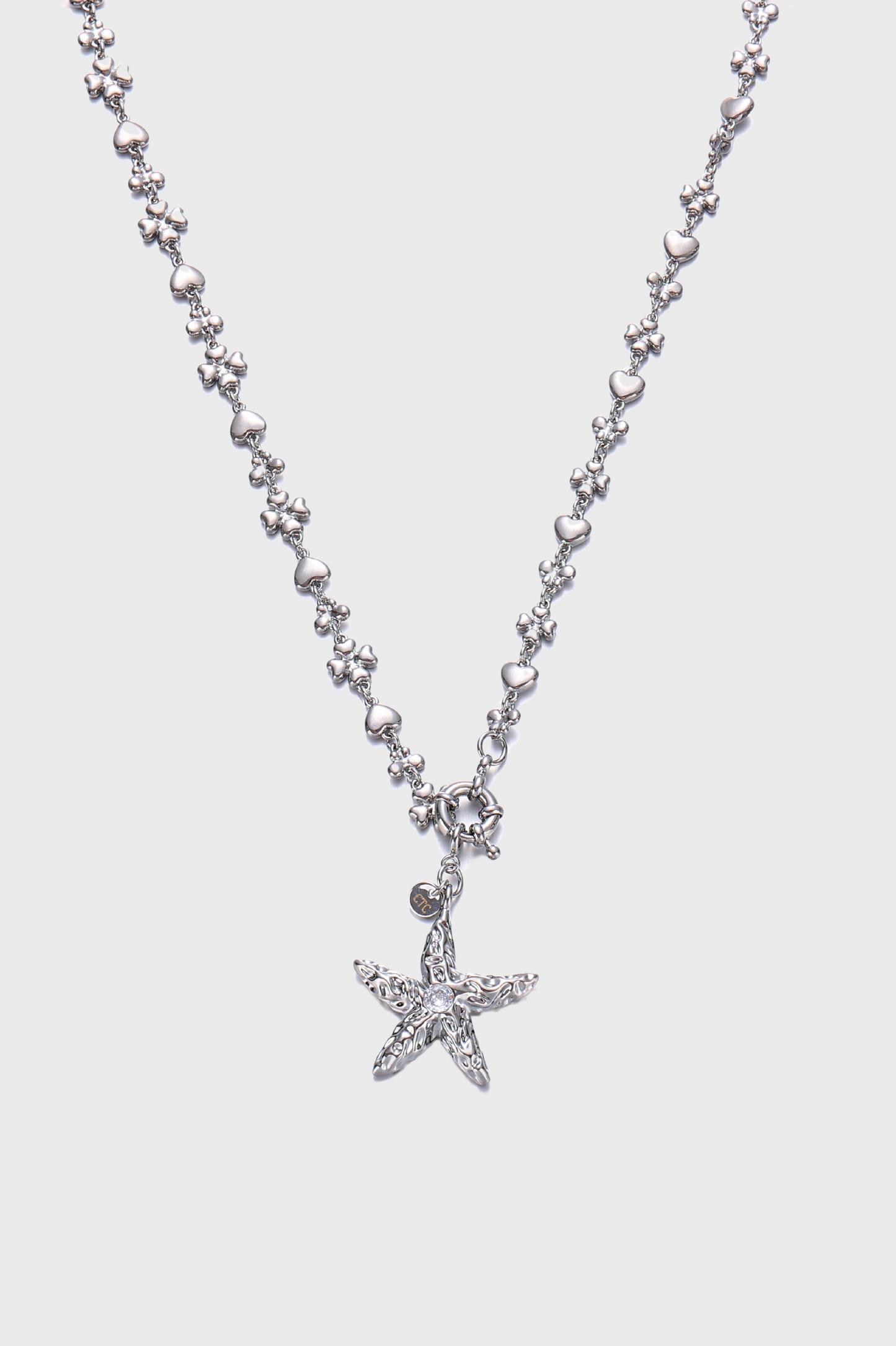 Palladium White Gold Plated Diamond Starfish Necklace