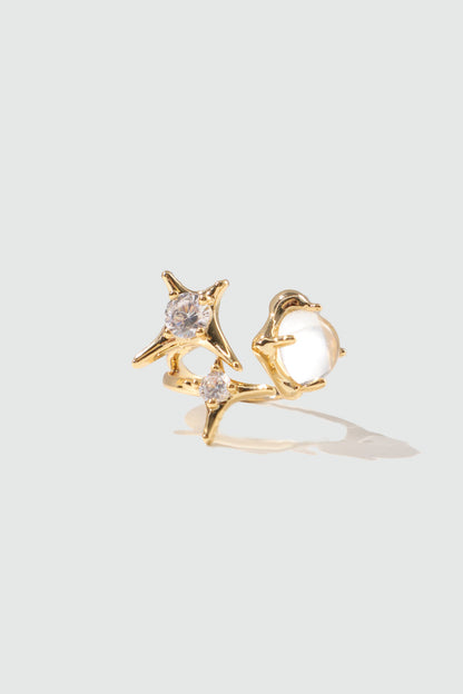 18K Real Gold Plated 3 in 1 Gemstones Ring