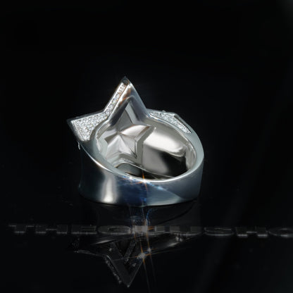 18k Solid Gold-Plated Micro-inlay Rhinestone Pentagram Hip Hop Ring