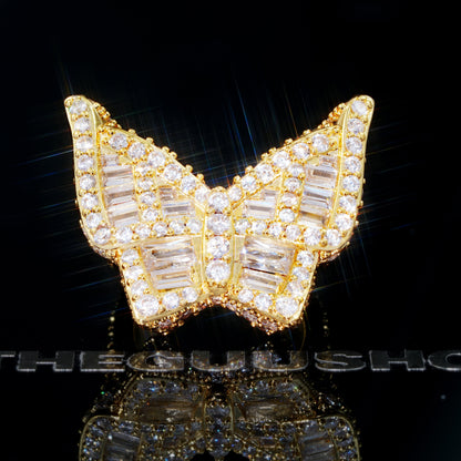 18k Gold-Plated CZ Hip Hop Butterfly Ring