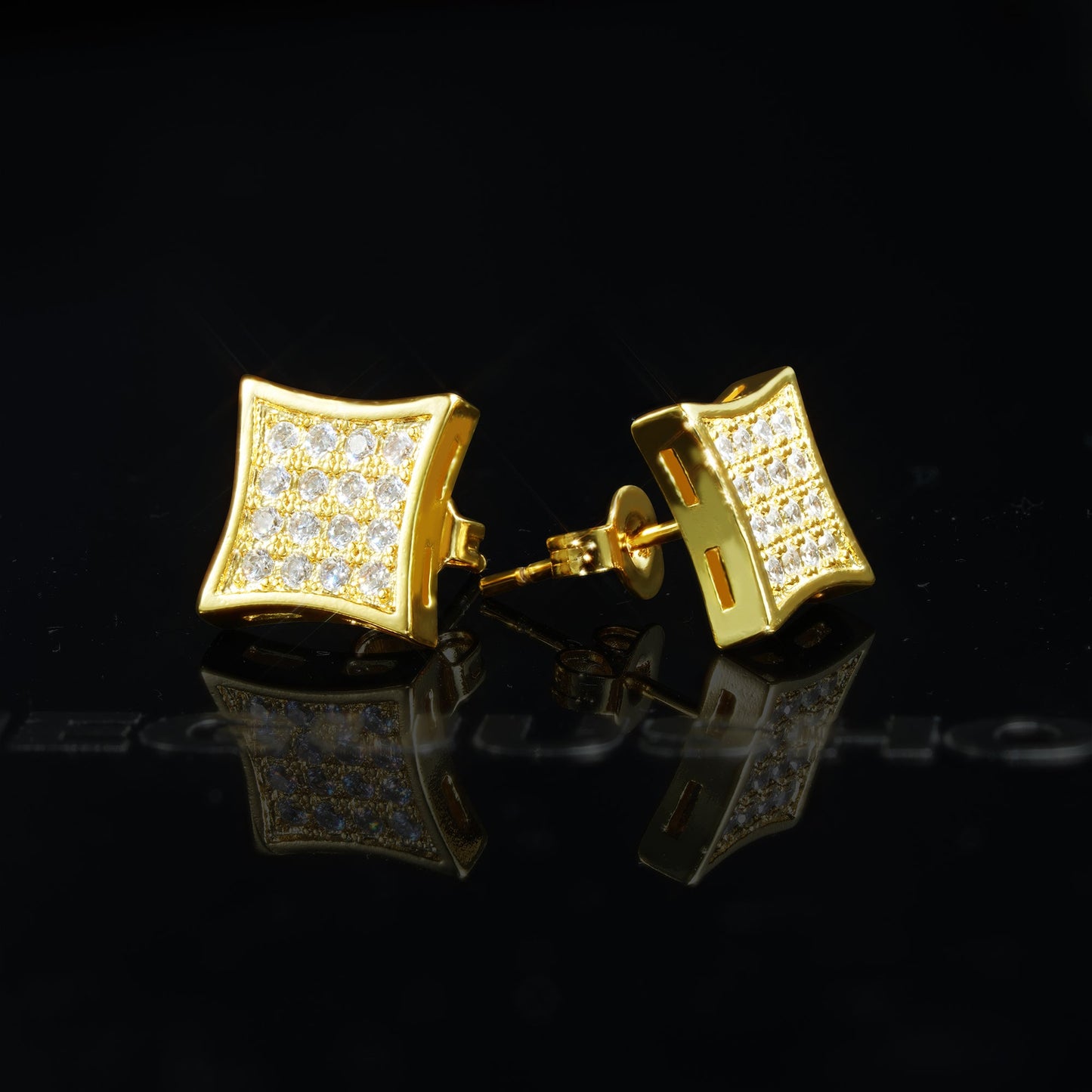 10MM Micro-inlay AAA CZ High Grade Stud Earring