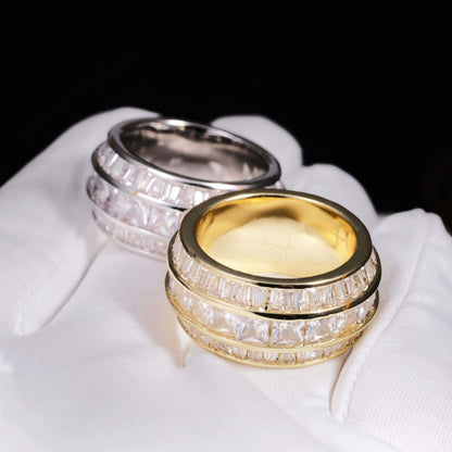 3 Layer Baguette Band Ring