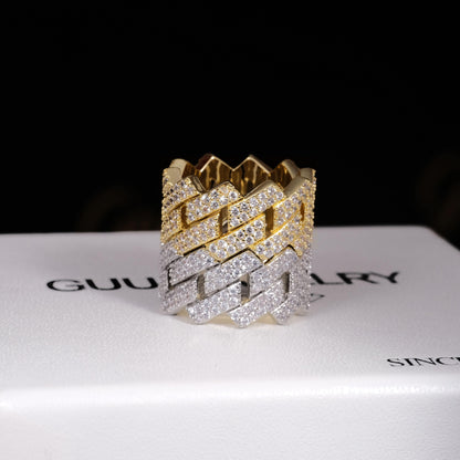 14MM Iced Prong Cuban Ring